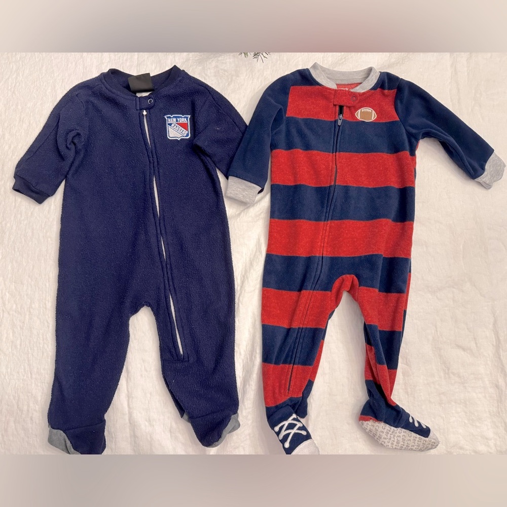 NYRanger and Generic Football Pjs - Size 12 Month